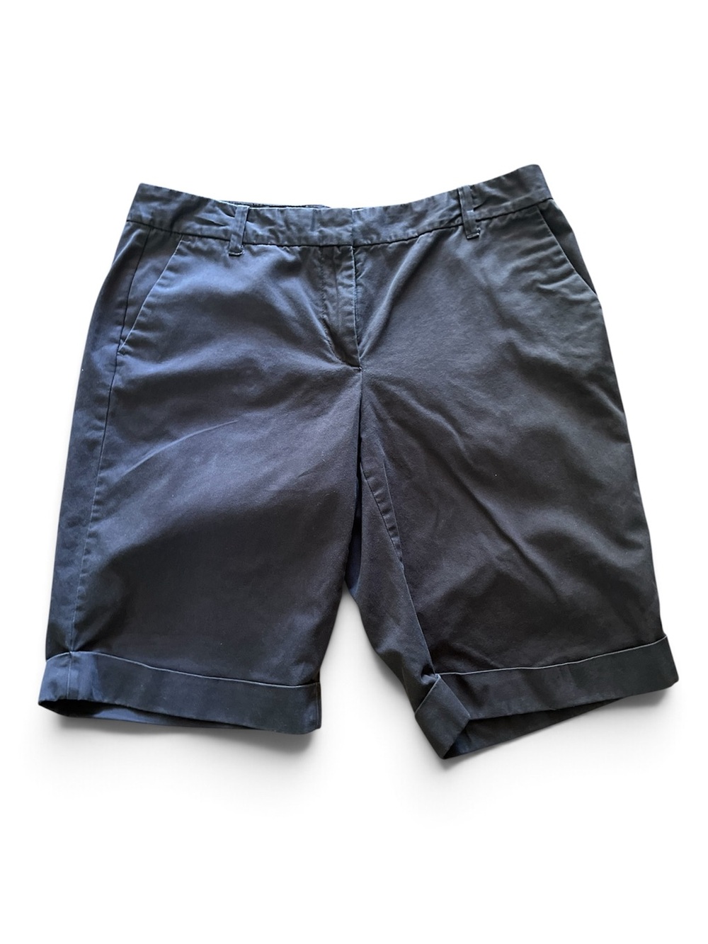 Ann Taylor Navy Cotton Blend Bermuda Shorts